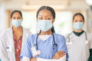 healthcare workers wearing masks