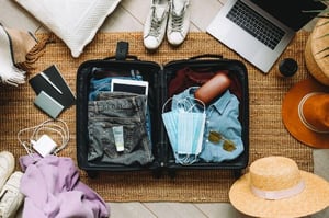open filled suitcase