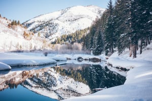 mountains in the winer