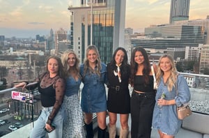 LRS employees in Atlanta at a rooftop bar for a Jackson Healthcare event