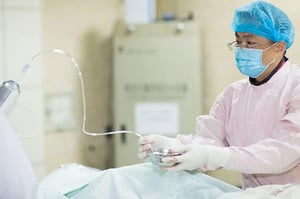 Interventional Rad Tech with a patient.