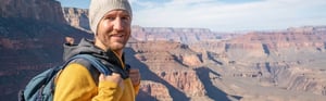 man hiking in the mountains