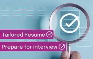 magnifying glass looking at resume graphic